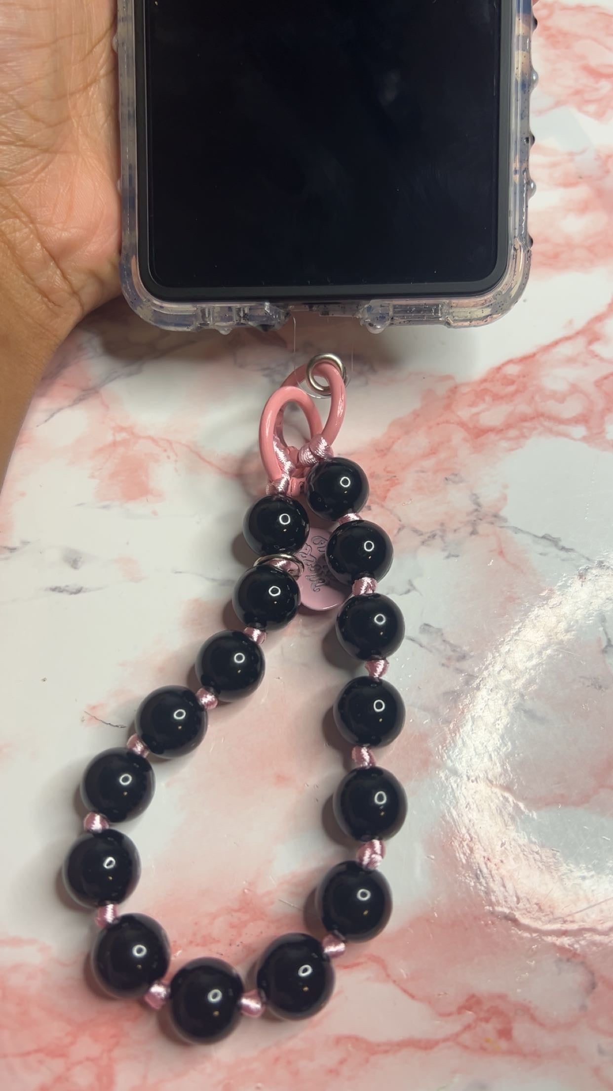 Classic Beaded Phone Charms 📿🖤