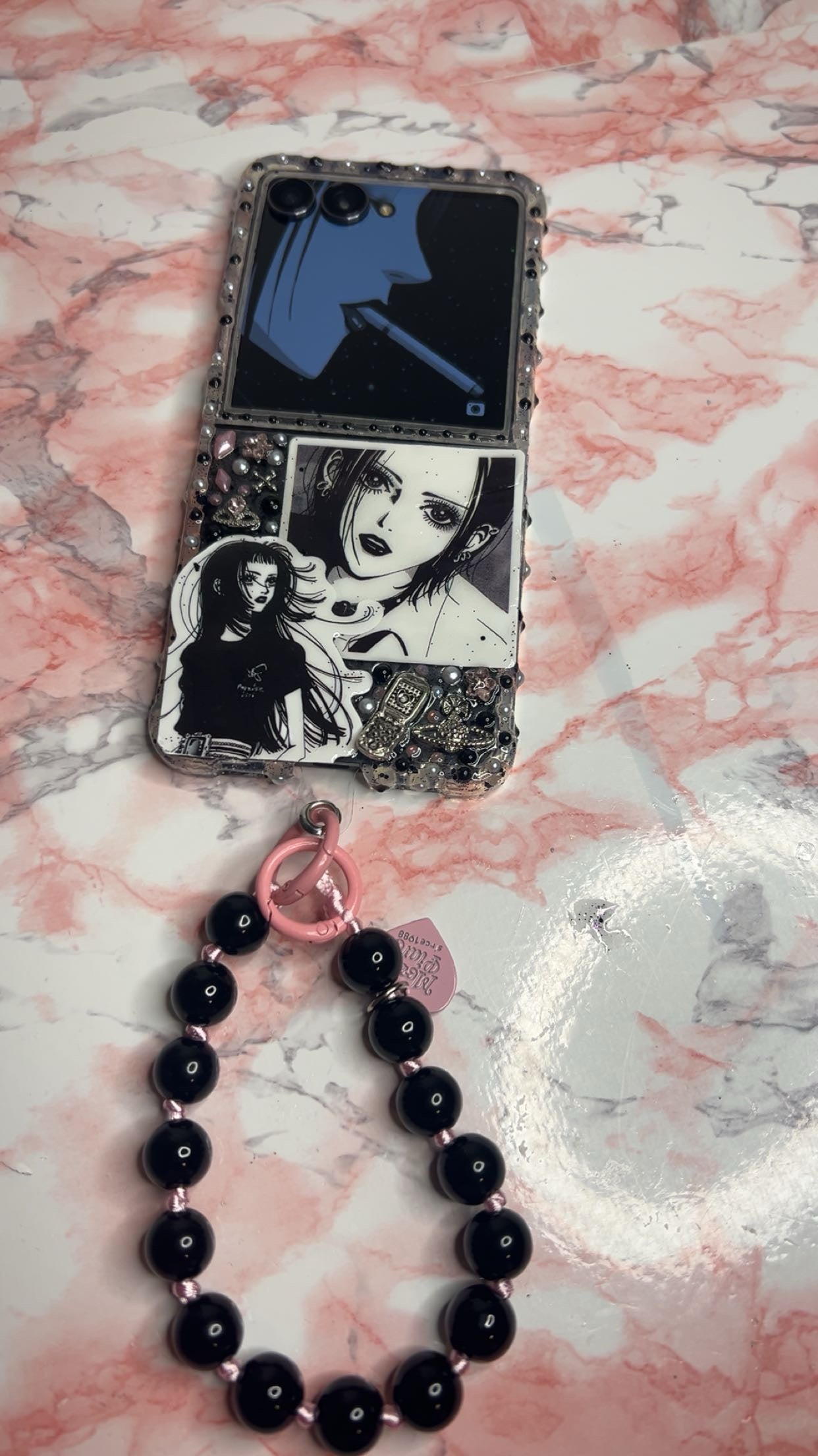 Classic Beaded Phone Charms 📿🖤