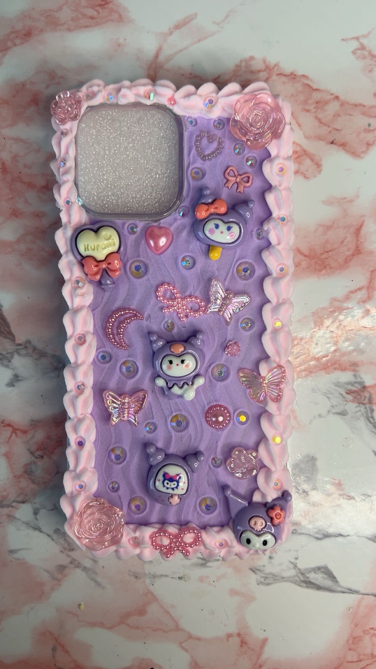 Kenzies kuromi Kawaii Decoden Case 💜🎀| All Models Available